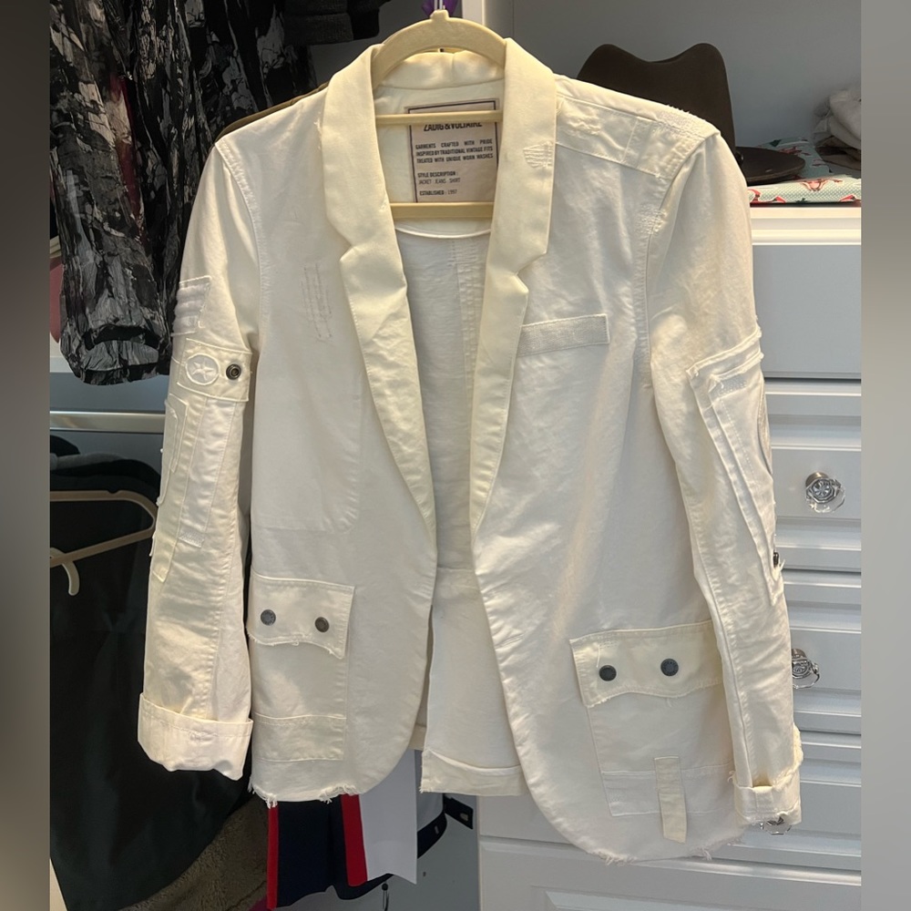 White Zadig & Voltaire Military Jacket